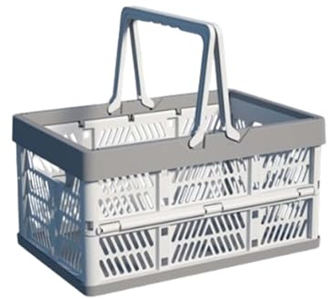 Klein Klappboxen, Faltbar Aufbewahrungskiste, Faltbarer Klappbox Mit Griff, Stapelbar Und Platzsparend, Geeignet Für Küchen, Badezimmer, Büros, Schlafzimmer Und Kleiderschränke (Grau)