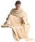 CelinaTex TV-Decke mit Ärmeln und Fußtasche Flauschige Kuscheldecke XL 170 x 200 cm beige Mikrofaser Fleece Soft Oeko-TEX