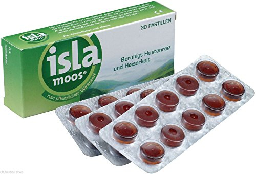 Isla-Moos Kräuter-Lutschtabletten/Pastillen, 30 Stück Lindert Halsreizen & Heiserkeit.