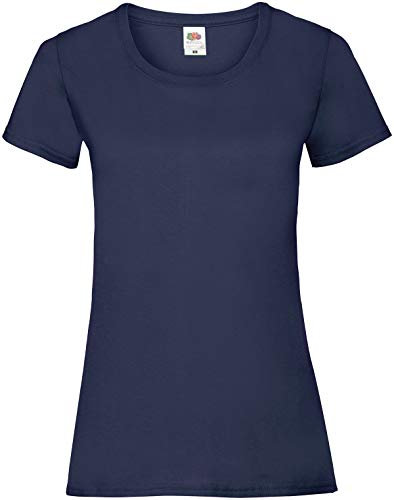FRUIT OF THE LOOM Women's Valueweight Short Sleeve T Shirt, Navy, M UK