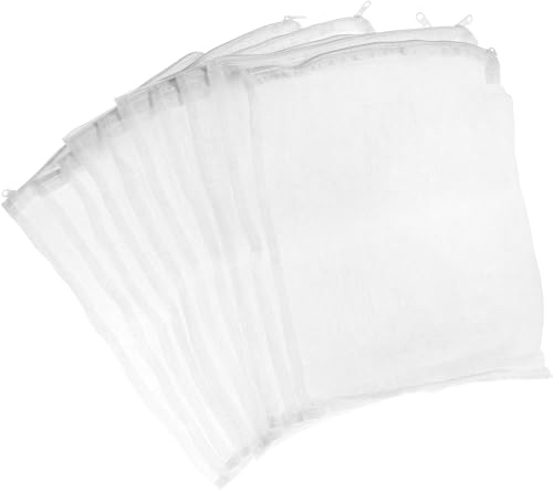 10 Aquarium-Filterbeutel aus Nylon mit Reißverschluss, geeignet für Aquarium, Garten, Teich (x 34 cm)
