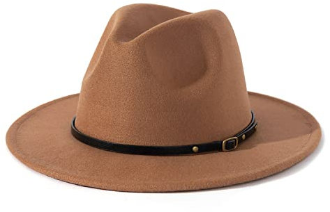 Lisianthus Fedora-Hut mit Gürtelschnalle für Damen. - Braun - Einheitsgröße