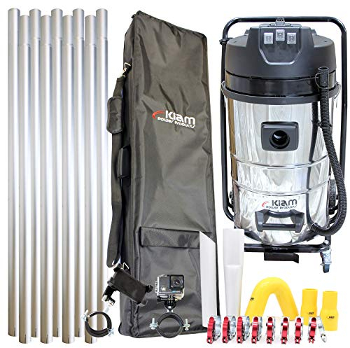 Equip2clean KV80-3 Industrial Vacuum Cleaner with 36ft Aluminium Pole Kit, 4K WiFi Inspection Camera & Holdall Carry Bag | 3600W Triple Motor | Side Entry Inlet | Professional Corded Vacuum Cleaner