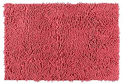 WENKO Badematte Chenille Coral - Badematte, Duschmatte, samtweich & rutschhemmend, Polyester, 50 x 80 cm, Coral