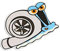 greestick Auto Aufkleber Turbo Schnecke Snail Tuning 12x8cm
