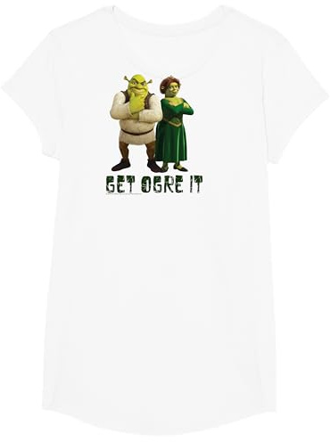 Shrek Fiona & Shrek Get Ogre It Text Poster T-Shirt