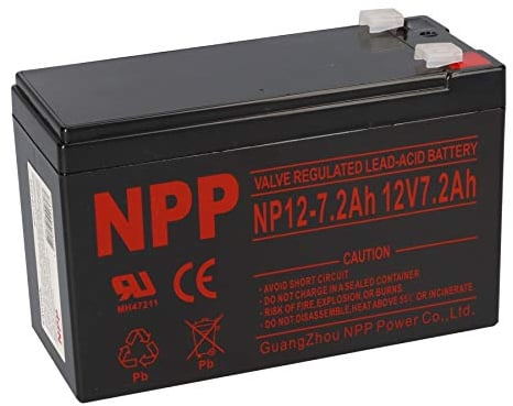 WSB Battery NPP Blei-Akku 12V 7,2Ah 4,8mm Faston Lead-Acid AGM Akku kompatibel 7Ah, 7,5Ah, 8Ah, 9Ah USV Solar Modellbau
