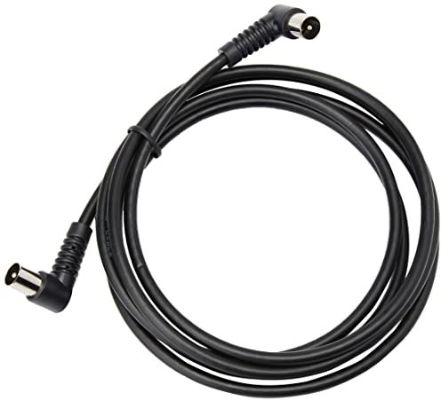 Pro Signal Cavo antenna TV, spina coassiale a 90 gradi a 90 gradi, 2 m, nero