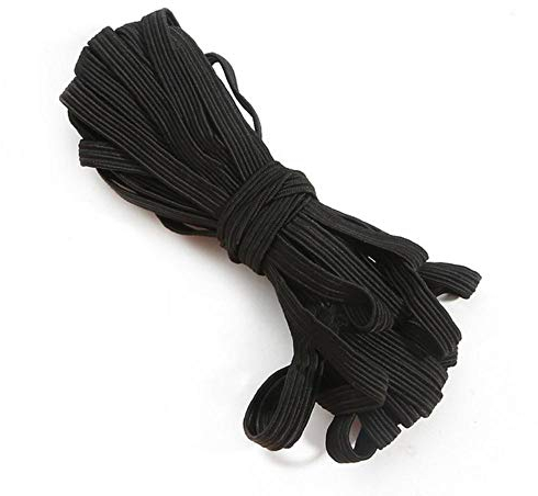 Tusin Bandas elásticas de alta elasticidad de 6 mm de colores, de goma, de elastano, cinta de costura, encaje de cintura, accesorio de ropa, color negro
