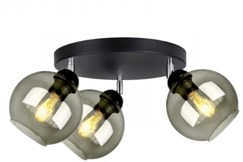 FKL DESIGN Home Deco Deckenlampe Pendellampe Hängelampe Wandlampe Tischlampe Leuchte Pendelleuchte Kugel Schwarz Grau Weiß Lampe aus Serie N100 verschiedene Varianten (N100-EG3)