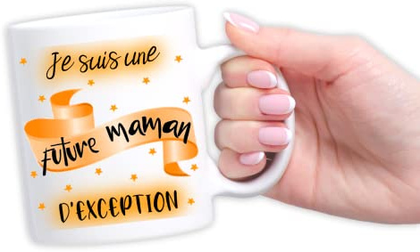 Jeux'Gratte Mug personnalisé future maman - Cadeau original - Déclaration d'amour - Tasse magique - Je suis une future maman d'exception