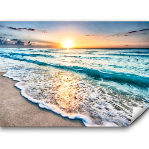 murando - Fototapete selbstklebend Strand und Meer, 392x280 cm, Wohnzimmer | Selbstklebend ohne Kleister, Full HD Druck, ideal fürs Wohn- oder Schlafzimmer, schnelle Montage, lichtbeständig, geruchsfrei