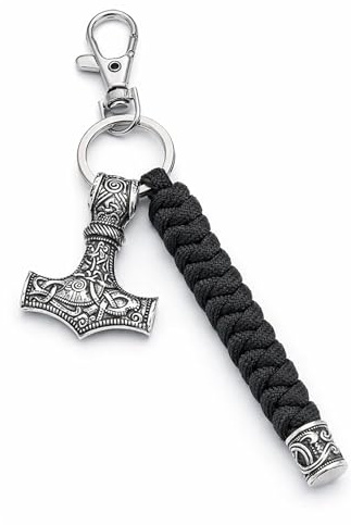 Fancychain Schlüsselanhänger Thors Hammer Wikinger Drachen Sonne Mjölnir Vikings nordisch Thor