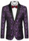 COOFANDY Giacca da Smoking da Uomo Giacca Moderna Giacca da Abito Elegante di Lusso Giacca Festiva con Motivo Floreale Paisley per Cena Festa di Nozze Viola S