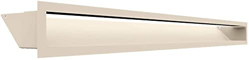 KRATKI Lüftungsgitter Warmluftgitter Luft 9 x 100 cm cremeweiß Kamingitter | hitzebeständig, 45° Luftauslass, für Kaminbelüftung. Für moderne Innenräume, für Warmluftverteilung