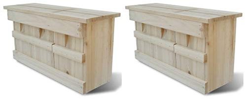 Susany Uppsättning av 2 trä nestlådor sparkoloni sparvhus sperlingsh? användare för 3 inkubationspar, 44 x 15,5 x 21,5 cm