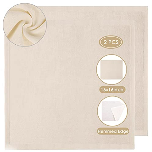 2 Pièces Toile à Fromage, Gaze de Coton de Lait de Noix, Tissu Filtrant en Coton 100% Naturel, Chiffon à Vapeur de Cuisine(40 x 40 cm)