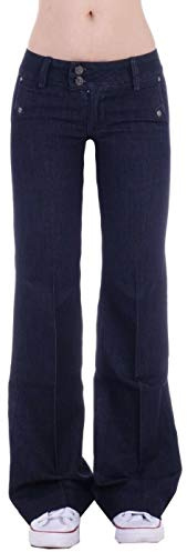 Style-Station Damen Bootcut Hosen Hüftjeans Jeans Schlagjeans blau