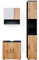 Vicco Badmöbel-Set Irma, Badezimmerschrank-Set, Anthrazit/Eiche, 3 Teile, mit Hochschrank