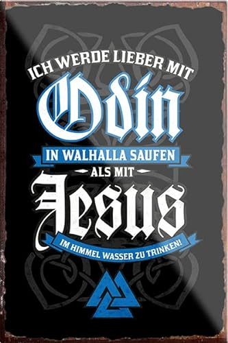 schilderkreis24 – Lustiger Spruch “Lieber mit Odin in Walhalla Saufen“ Magnet Wikinger Deko Kühlschrankmagnet Humor Geschenkidee Geburtstag Weihnachten 9x6 cm