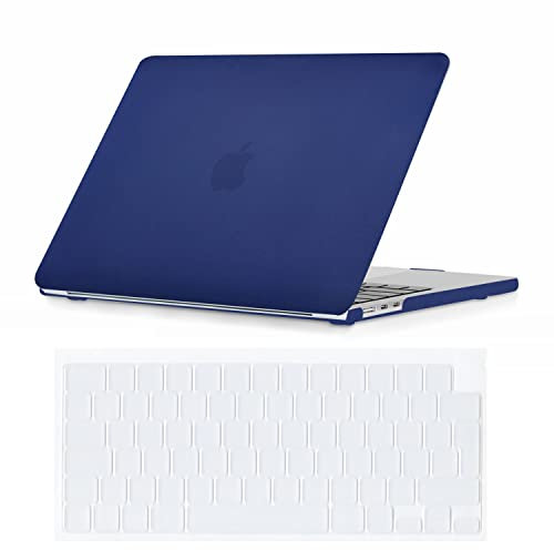 Se7enline Compatible with 13 inch MacBook Air M2/M3/M4 2022-2025 Case for Mac Air 13.6-inch Model A2681/A3113/A3240 M2/M3/M4 Chip Laptop Protective Hard Shell Case with Keyboard Cover Skin,Navy Blue