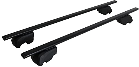 OMAC Dachträger Grundtäger kompatibel mit Kia Sorento 2014-2020 Metall 75kg Schwarz 2tlg Geschlossene Reling für Fahrradträger, Dachboxen, Skiträger Abschließbar