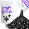 Hemway Craft Glitter - Black | 100g Multi Size Metallic Sequin Flakes for Resin & Epoxy Crafts | Supplies for Tumblers, Cards, Jewellery, Candle, Hair, Face, Body & Nail Art