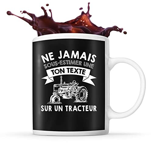 Planetee Mug tracteur Prénom métier âge Personnalisable | Tasse drôle pour Femme Agricultrice | idée cadeau anniversaire Noël