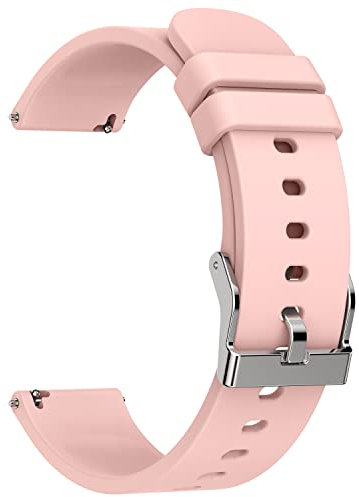 KALINCO Bracelet de Rechange Réglable en Silicone Souple 20mm pour Montre Connectée P22/P96 (Rose)