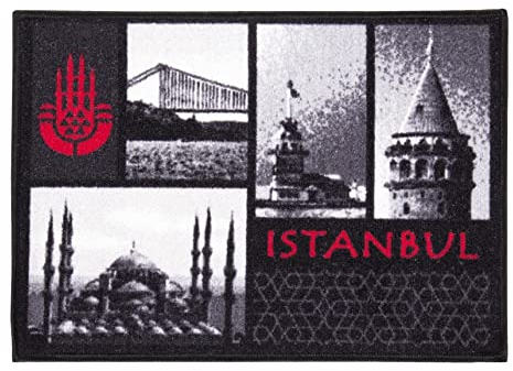andiamo Istanbul hochwertiger Teppich mit Motiven der türkischen Stadt, Polyamid, 50 x 70 cm