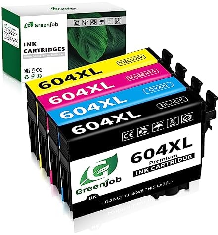 Greenjob 604XL Patronen für Epson 604 Patronen Kompatibel mit Epson Expression Home XP-2200 XP-2205 XP-3200 XP-3205 XP-4200 XP-4205 Workforce WF-2910 WF-2930 WF-2935 WF-2950 (4er-Pack)