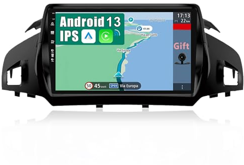 YUNTX Android 14 Autoradio für Ford Kuga Escape C-max(2013-2017)-[Integriertes CarPlay/Android Auto/GPS]-9”IPS 2.5D Touchscreen-mit Kamera-DAB/Lenkradsteuerung/MirrorLink/Bluetooth 5.0/WiFi/USB