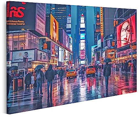 islandburner Bild auf Leinwand New York Manhattan Times Square KI generiert Bilder Wandbilder Poster JCRR-1K