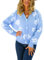 HEYPORK Damen Herbst Winter Warm Bequem Jacke Casual Mode übergangsjacke Mantel Frauen Herbst/Winter Strickjacke mit Blumen Kaschmirjacke(B Blau, M)