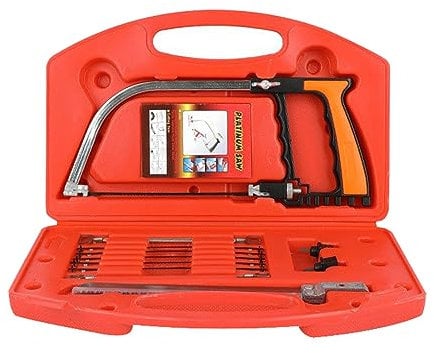 SULIVES 13 in 1 Multifunctional Hacksaw Set Suitable for Metal, Wood, Plastic, Hacksaw Set with Interchangeable Blade & Box, Junior Hacksaw Set for DIY Projects Precision Cutting