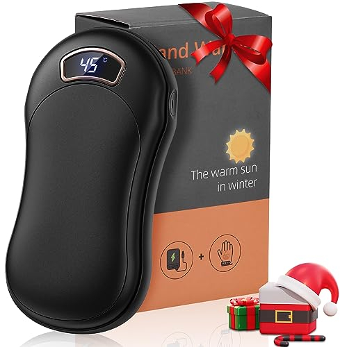 Handwärmer Elektrische 10000mAh Tragbare Taschenwärmer USB Powerbank, Wiederaufladbar Handwärmer Temperatureinstellung 40~60℃ Fortsetzung 15 Stunde für Outdoor-Sport, Geschenk für Frauen, Männer