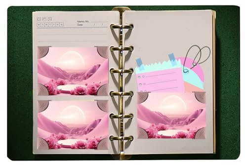 KISSKI·H Olvido Leder Journal Notizbuch, 6 Ringbuch A7 Travelers Notebook mit Wickelband, nachfüllbares Tagebuch Schreibnotizbuch Padfolio, vielseitiges Tagebuch/Planer/Skizzenbuch/Scrapbook, Grün