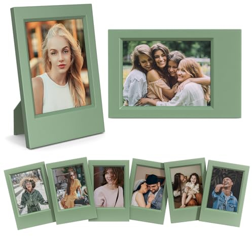 HIYQIN 2x3 Mini Bilderrahmen - 8er-Pack Mini Bilderrahmen Kompatibel mit 2 x 3 Zoll Fuji-Film-Instax/Polaroid Kamera - Fuji-Sofortbildkamera Bilderrahmen - 8 Grün
