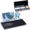 Varhomax Schreibtisch Organizer, Desktop Whiteboard Glas Schwarz Mit Aufbewahrung Abwischbar, To Do Liste, Notizblock und Tastaturständer für Homeoffice, Büro und Schulbedarf (Grau/Schwarz)