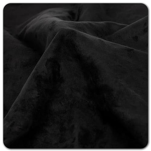 Folindo® Mikrofaserstoff Folie Schwarz 70 x 152cm - Selbstklebende Luftkanal Autofolie Blasenfrei - Wildleder Velours Optik Strech Dehnbar