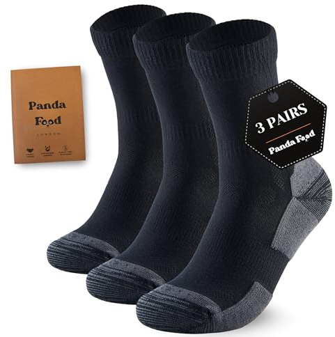 PANDA FOOD Premium Bamboo Outdoor Walking Socks | Anti-Blister Warm and Breathable Socks for Work or Hiking | Unisex Men and Women | 3 or 6 Pack UK