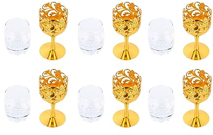 Bicchiere da Vino, Elegante Bicchiere da Vino Senza Stelo Goffrato Resistente Alle Cadute da 6 Pezzi per la Casa