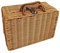 Retro-Koffer aus Korbgeflecht aus Kunststoff, Handgefertigter Rattan-Koffer, Lederband, Metallschloss, Retro-Koffer, Requisitenbox für Picknick, Lebensmittelaufbewahrung, Outdoor, Camping, Reisen(L)