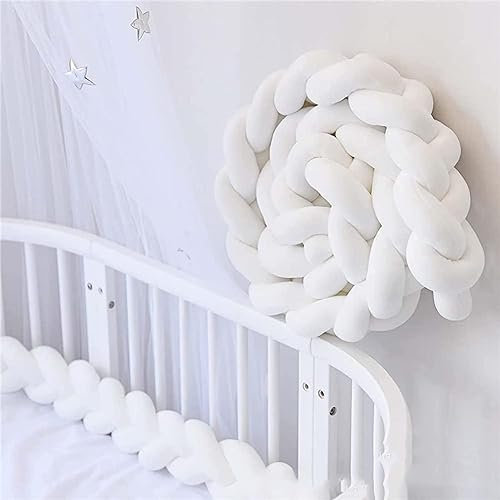 RZYW Bettschlange Umrandungen Geflochten Bettkantenschutz Baby Nestchen Bettrolle, Geflochten Bettschlange Nestchen Babybett Knotenkissen, Deko Kissen Für Schlafzimmer,A1,3m