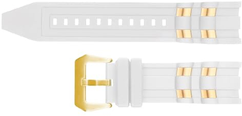 Für Invicta Pro Diver 6981, 6983, 6985, 6995 Uhrenarmbänder mit Metalleinsätzen und Schnalle Ersatzarmband, Weiß Invicta Uhrenarmband
