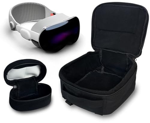 ULIONTAC Virtual Reality Headset Case - 1000D Nylon Carrying Case for Apple Vision Pro Meta Quest VR Headset Storage Bag for Head Hair Accessories, White