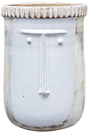 LXYAYY Jardinière Pot de Fleurs Pots de Plantes Uniques Pots de jardinière en Terre Cuite Pots de jardinière de Visage Grands jardinières d'extérieur(15.5x15.5x22.5cm)