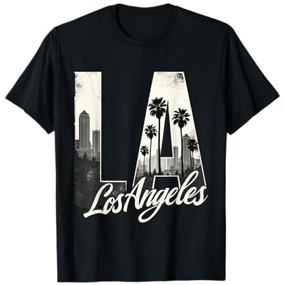LA Los Angeles Palm Trees Skyline Beach Vibes T-Shirt