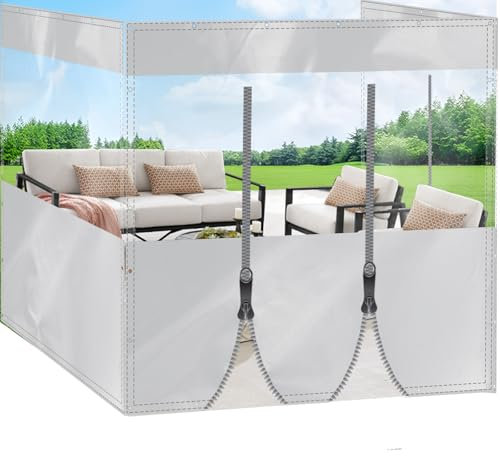 HQQMNY Transparente Pavillonplane mit Ösen H1,8m x L1,0m Weiß Transparent Outdoorvohang mit Ösen 0,4mm Pavillonplane 400g/㎡ Winddicht Schutzplane Wetterfeste Regenplane für Pergola Veranda