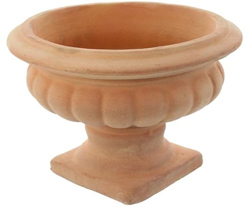 FRANK FLECHTWAREN Pflanzschale Ciotola mit Fuß, Terracotta, schwere Qualität, Wasserablauf Maße: Ø 32 x 23 cm